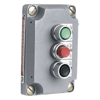 Cubierta para Estación de Control / Tres Botones Pulsadores Rojo-Verde-Negro / Aluminio Libre de Cobre / Áreas Clasificadas Clase I Div 1 y 2 / NEMA 7 y 9 HUB-XCS-2A8 HUBBELL KILLARK