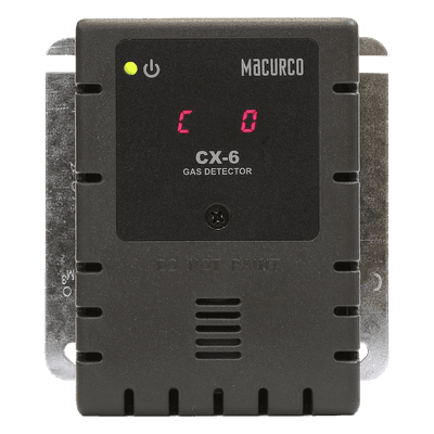 Detector de Gas Fijo / CO y NO2 / Detección de Bajo Nivel / Integración con Sistemas de Ventilación y Alarmas / Activación Automática de Mitigación CX-6 MACURCO - AERIONICS