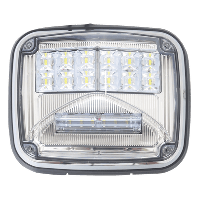 Luz de Advertencia LED / 6 LEDs Ultra Brillantes / 11 Patrones de Destello / IP67 / 12-30 VCC / 7.9" x 6.3" (20.1 x 16 cm) / Luz de Trabajo Blanca Integrada XLTE1755W EPCOM INDUSTRIAL SIGNALING