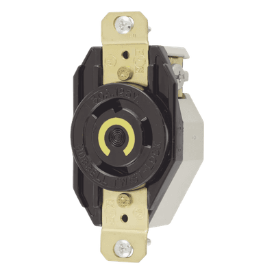 Receptáculo Industrial de Media Vuelta / 30 A / 125 V CA / 2 Polos 3 Hilos / NEMA L5-30R / 3.28 x 1.7 in HUB-HBL-2610 HUBBELL