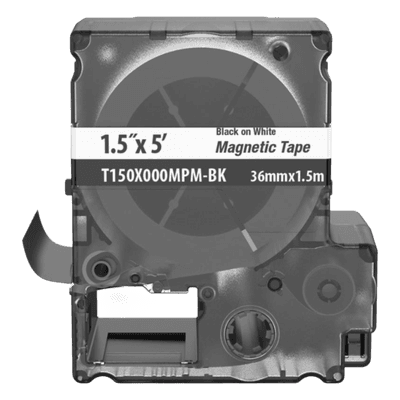 Casete de Etiquetas Magnéticas / Cinta Continua / Blanco sobre Negro / 36 mm Ancho / 1.5 m (4.92 pies) Largo / Uso Interior T150X000MPM-BK PANDUIT