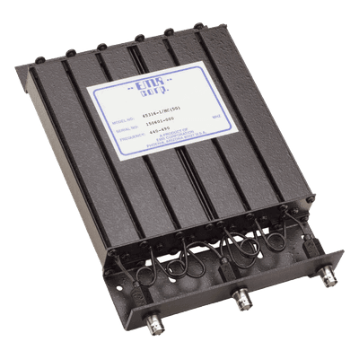 Duplexer de Rechazo de Banda / 440-490 MHz / 4.6-6 MHz Separación Tx-Rx / 50 W / 6 Cavidades / 1.25 x 6 x 9.5 in 65316-1/MC(5G) EMR CORPORATION