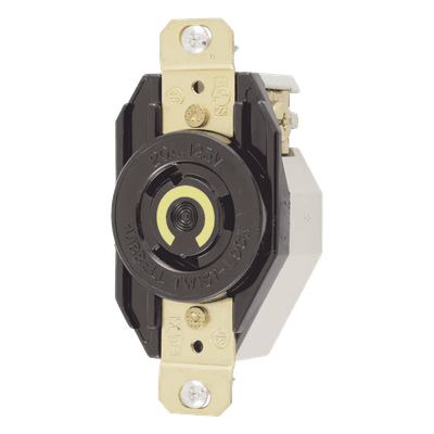 Receptáculo Industrial de Media Vuelta / 20 A / 125 V CA / 2 Polos 3 Hilos / NEMA L5-20R / 3.28" x 1.70" x 1.31" (83.3 x 43.2 x 33.3 mm) HUB-HBL2310 HUBBELL