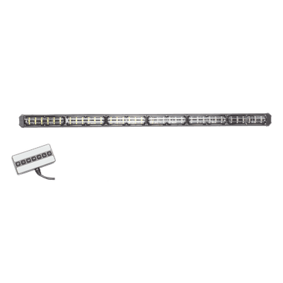 Barra de Luz de Advertencia / 6 Módulos / 24 LED Gen III / 30 Pulgadas (762 mm) / Ámbar / 18 Patrones / 10-30 VCC