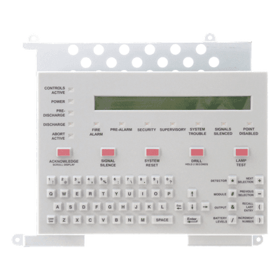 Teclado LCD para Panel de Incendio / Pantalla Retroiluminada 80 Caracteres / Teclado QWERTY / 12 LEDs de Estado / Español / Serie ONYX KDM-R2-SP NOTIFIER