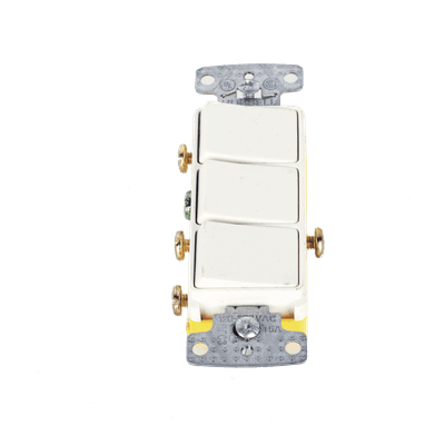 Interruptor Residencial / 15 A / 120 V CA / 3 Polos Unipolares / Cableado Lateral / 49 pies HUB-RCD-111W HUBBELL