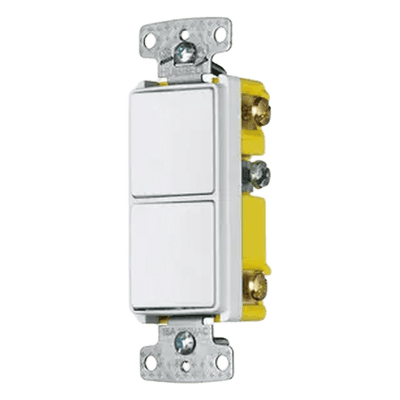 Interruptor Residencial / 15 A / 120-277 V CA / 2 Polos Unipolares / 30,000 Ciclos / 0.66 ft x 0.66 ft (20 cm x 20 cm) / Blanco HUB-RCD-101W HUBBELL