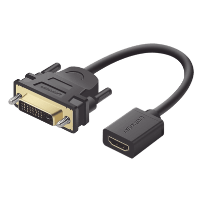 Adaptador DVI Macho a HDMI Hembra / Bidireccional / 1080P@60Hz / Cable 22 cm (8.66 in) / Triple Blindaje 20118 UGREEN