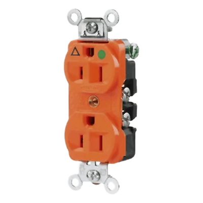 Contacto Dúplex / Grado Hospital / 15 A / 125 V / 2 Polos 3 Hilos / NEMA 5-15R / Naranja HUB-IG8-200 HUBBELL