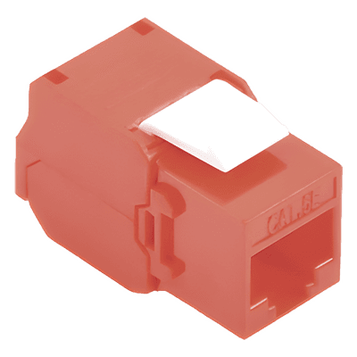 Módulo Jack Keystone / Cat6 / Toolless / Terminación 180° / 1 Puerto / Sin Blindaje / Color Rojo