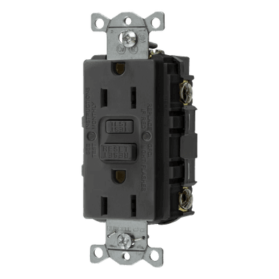 Contacto GFCI Auto-verificación / 15 A / 125 V / 2 Polos 3 Hilos / NEMA 5-15R / Grado Comercial HUB-GFR-ST-15-BK HUBBELL