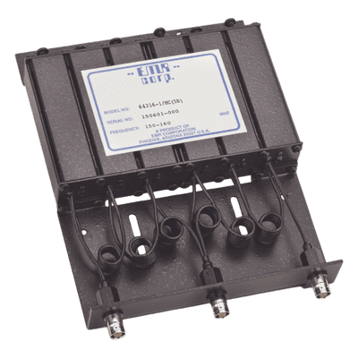 Duplexer Compacto / 150-160 MHz / 4.6-6 MHz Sep. Tx-Rx / 50 W / BNC Hembra / 11 x 5.5 x 6.5 in 64316-1/MC(5B) EMR CORPORATION