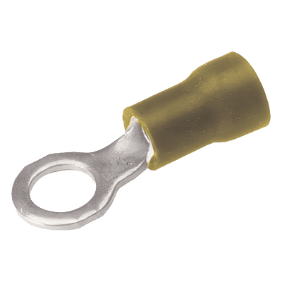 Terminal de Anillo / Aislamiento de Vinilo / Tornillo 5/16 in (8 mm) / Calibre 12-10 AWG / Longitud Total 1.03 in (26 mm) HUB-TP-10-516 HUBBELL BURNDY