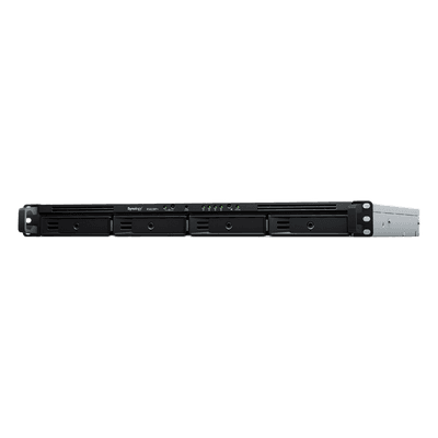 NAS Rack / 4 Bahías / 1U / AMD Ryzen V1500B / 32 GB DDR4 ECC / 4 Puertos 1GbE / Expansión 10/25GbE / Fuentes Redundantes RS822RP+ SYNOLOGY