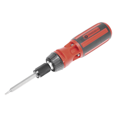 Desarmador de Precisión / 6 Puntas Intercambiables / Función de Matraca / Mango Ergonómico / 11.6 x 3.6 cm PST-H020-06 PRECISION