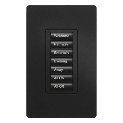 Teclado de Pared / 7 Botones Programables / Retroiluminado / RF 9 m (29.5 ft) / Control de Escenas RadioRA 2 / Memoria ante Fallas RRDW7BMN LUTRON ELECTRONICS
