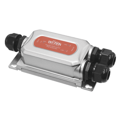 Extensor PoE para Exterior / Entrada 60W / 2 Salidas 30W / 3 Puertos Gigabit / IP68 / -40 a 80 °C (-40 a 176 °F) WI-POE21E-O WI-TEK