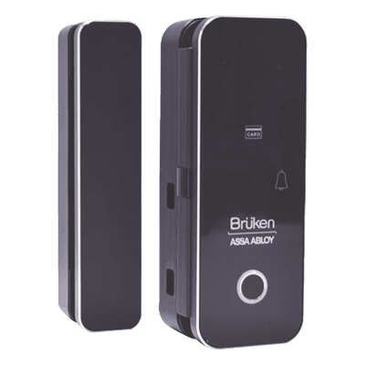 Cerrojo Electrónico con Lector de Huella / Tarjeta para Puerta de Vidrio BRK3553 BRUKEN ASSA ABLOY