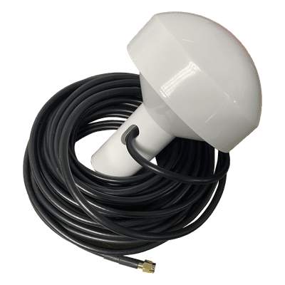 Antena GPS Marina / 1575.42 MHz / Ganancia 28 dBi / Omnidireccional / Cable RG58 10 m (32.8 ft) / Conector SMA Macho / Soporte Rotativo SD-GPS-005 SYSCOM