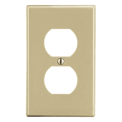 Placa de Pared / Contacto Duplex / Policarbonato / 4.63 x 2.88 x 0.25 in / Vertical / UL 94 V2 HUB-P8I HUBBELL
