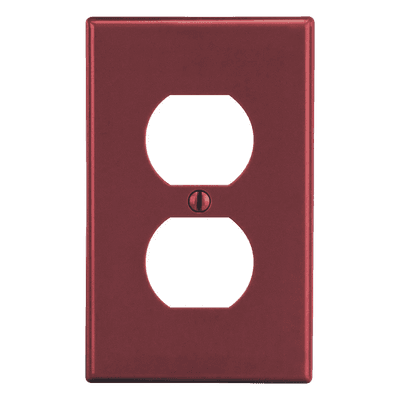 Placa de Pared / Duplex / Policarbonato / 4.63 x 2.88 x 0.25 in / Vertical / UL 94 V2 HUB-P8R HUBBELL