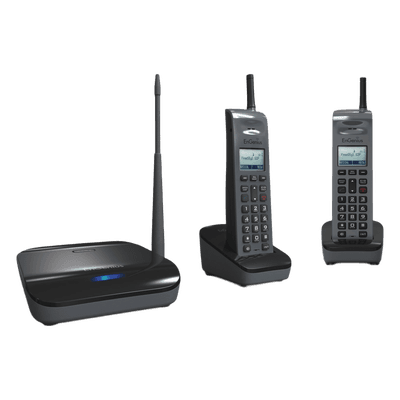 Sistema Telefónico Inalámbrico SIP / 902-928 MHz / 10 Cuentas SIP / 4 Llamadas Simultáneas / Cobertura 6 Pisos / Base + 2 Teléfonos FREESTYL-SIP2 ENGENIUS