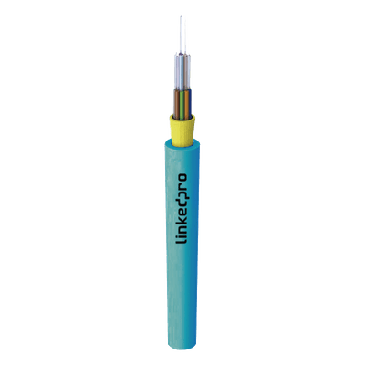 Cable de Fibra Óptica Multimodo OM4 50/125 / 12 Hilos / Tight Buffer 900µm / OFNR Riser / Dieléctrico / 6.5mm / -10°C a +60°C / Hasta 6561 pies