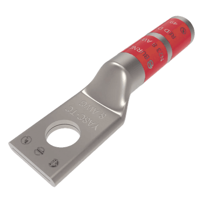 Zapata Terminal de Compresión / Tornillo 1/4" / Calibre 8-6 AWG / Barril Largo / 35 kV / 1.69 in (5.54 ft equivalente en pies no aplica - mantener en pulgadas) / 43 mm HUB-YA8-CTC-14 HUBBELL BURNDY