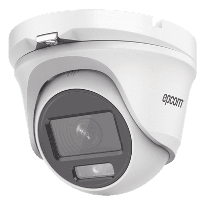 Cámara Turret TURBOHD / 2 Megapixel 1080p / Color 24/7 / Luz Blanca 20 m (65.6 ft) / Ángulo 105° / Audio Integrado / IP66 / 4 Tecnologías Seleccionables