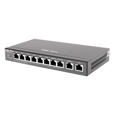 Router Balanceador SD-WAN / 1.5 Gbps / 350 Usuarios / 8 Puertos Gigabit PoE+ 110W / 4 WAN / Gestión en Nube RG-EG310GH-P-E RUIJIE