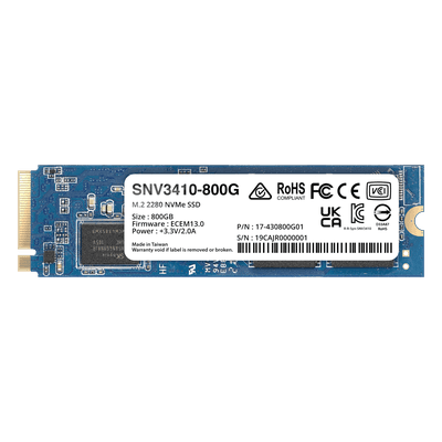 SSD NVMe M.2 / 400 GB / 400000 IOPS Lectura / 70000 IOPS Escritura / 1022 TBW / PCIe 3.0 x4 / Formato 2280/22110 SNV3410-400G SYNOLOGY