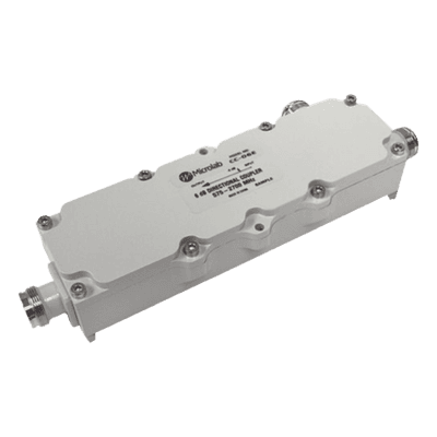 Acoplador direccional / 10dB / 575-2700MHz / 300W RMS / 1kW pico / PIM -161dBc / IP67 / Conector 4.3-10 CC-10E MICROLAB