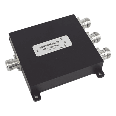 Divisor de potencia Wilkinson / 3 vías / 694-2700 MHz / 50W / PIM -154 dBc / Conectores 4.3-10 D3-72FE MICROLAB