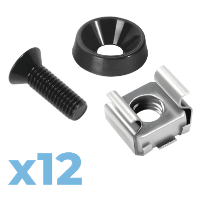 Juego de Tornillos para Rack / 12 Unidades / M5 / Acero Inoxidable / Tuercas Enjauladas LP-TAT-12 LINKEDPRO BY EPCOM