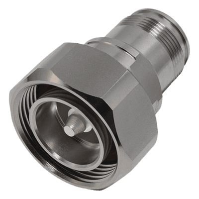 Adaptador en Línea / DIN 7-16 Macho a 4.3-10 Hembra / Bronce Blanco / Teflón / 6 GHz / PIM -155 dBc RFD-1687-4 RF INDUSTRIES,LTD