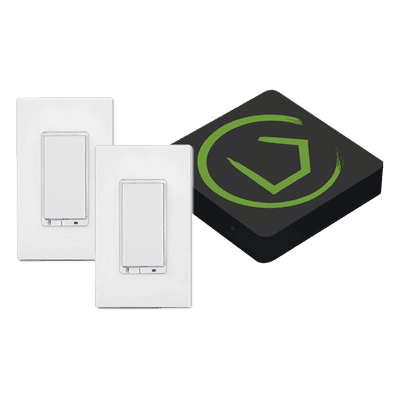 Kit Controlador Inteligente / Z-Wave 26-30 ft / Zigbee / Shelly / Lutron / 2 Apagadores On/Off / 3.3x3.3x0.5 in HC7K1 HUBITAT INC