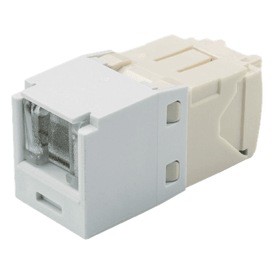 Conector Jack RJ45 / Categoría 6 / Terminación sin Herramientas / Mini-Com / 8 Posiciones 8 Cables / Color Blanco