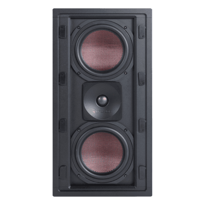 Bocina de pared / 2 woofers de fibra de carbono 6.5'' (16.5 cm) / Tweeter de titanio 1'' (2.5 cm) / 200W / Chasis de aluminio extruido / Parrilla invisible ELITE-26 TRUAUDIO