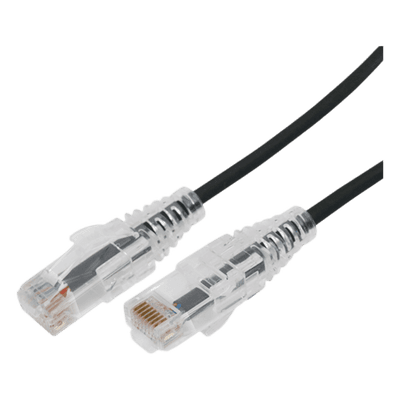 Cable de Parcheo Slim UTP / Cat6A / 0.5 m (1.64 ft) / 28 AWG / Negro