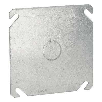 Tapa Cuadrada / Acero Galvanizado / 4 x 4 x 0.063 in / Entrada 1/2 in / UL Listed / Caja 4 in HUB-753 RACO