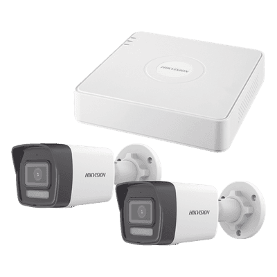 Kit de Videovigilancia IP / 2 Megapixel / NVR 4 Canales con 4 Puertos PoE / 2 Cámaras Bala / ColorVu Lite 20 m (65.6 ft) / IR 30 m (98.4 ft) / AcuSense Lite KIPCSTART HIKVISION
