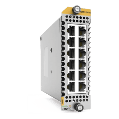 Módulo de Expansión / 12 Puertos RJ45 / Velocidades 1G/2.5G/5G/10G / Rango de Temperatura -40°C a 85°C / LEDs de Diagnóstico AT-XEM2-12XTM ALLIED TELESIS