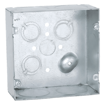 Caja Cuadrada / Acero Galvanizado / 6 Entradas 1 1/4" / 42 in³ / Profundidad 2-1/8" / UL Listed HUB-259 RACO