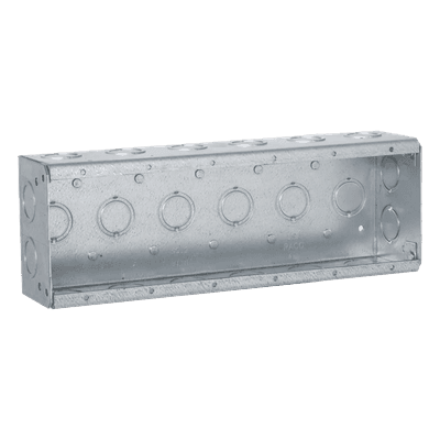Caja Multigang de Acero / 6 Posiciones / Profundidad 2.5 in / 28 Entradas 1/2"-3/4" / Capacidad 95.3 cu. in / UL Listed HUB-960 RACO