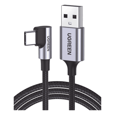 Cable USB-A a USB-C / Conector 90° / Carga Rápida 60W / Transferencia 480 Mbps / Nylon Trenzado / 1 m (3.3 ft) 50941 UGREEN