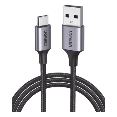 Cable USB-A a USB-C / 2 Metros (6.56 Pies) / 480 Mbps / Carga Rápida 18W / Nylon Trenzado / Aluminio