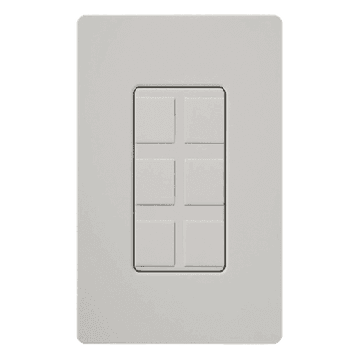 Marco de pared / 6 puertos modulares / 12.00 x 4.69 x 0.30 in / Sin tornillos / Acabado Palladium satinado SC6PFPD LUTRON ELECTRONICS