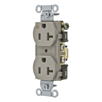 Contacto Dúplex / 20 A / 125 V / 2 Polos 3 Hilos / NEMA 5-20R / Grado Comercial / 3.28 x 1.57 x 1.07 in HUB-IG5352GY HUBBELL