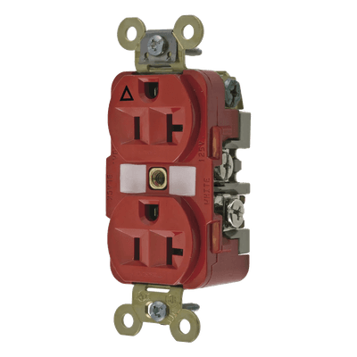 Contacto Dúplex Industrial / 20 A / 125 V / 2 Polos 3 Hilos / NEMA 5-20R / Aislado a Tierra / Rango -40°C a 75°C HUB-IG5362R HUBBELL