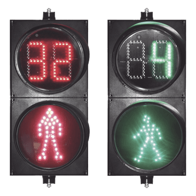 Semáforo Peatonal / Cuenta Regresiva / Diámetro 20 cm / LED Alta Potencia / 110V CA / IP Exterior / -40 °C a +80 °C PROLIGHTPAST ACCESSPRO